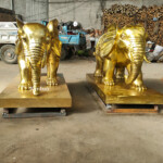 Gold Elephant Sculpture