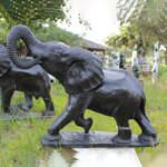 outdoor elephant water feature