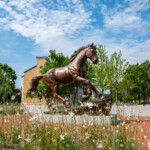 bronze running horse sculpture