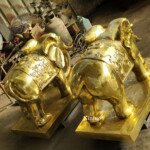 Gold Elephant Sculpture