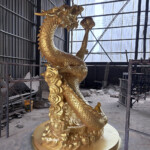 chinese golden dragon statue