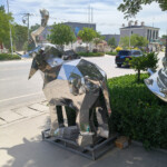 silver elephant sculpture