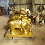 Gold Elephant Sculpture