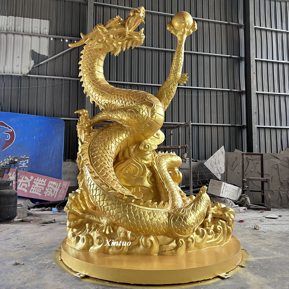 chinese golden dragon statue