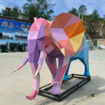 geometric elephant sculpture