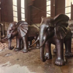 bronze elephant garden statue