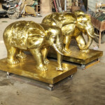 Gold Elephant Sculpture