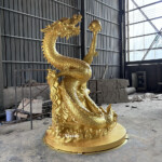 chinese golden dragon statue