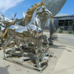 stainless steel horse sculpture