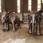 bronze elephant garden statue