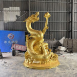 chinese golden dragon statue