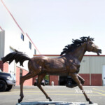 bronze running horse sculpture