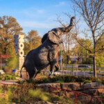 outdoor elephant water feature