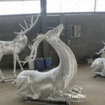 aluminum deer statue