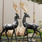 life size deer garden statue