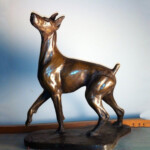 Doberman Bronze Statue