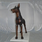 Doberman Bronze Statue