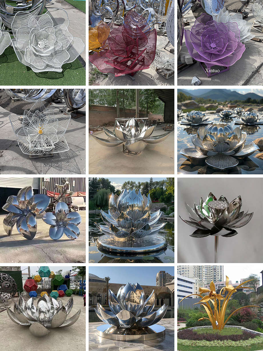 Lotus Flower Garden Statue