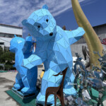 geometric bear sculpture