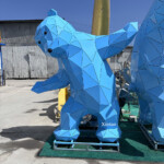 geometric bear sculpture