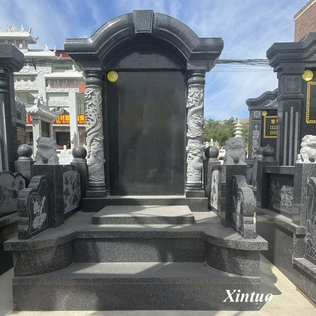 black marble tombstone