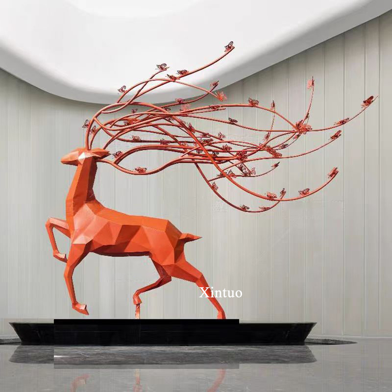 geometric deer sculpture