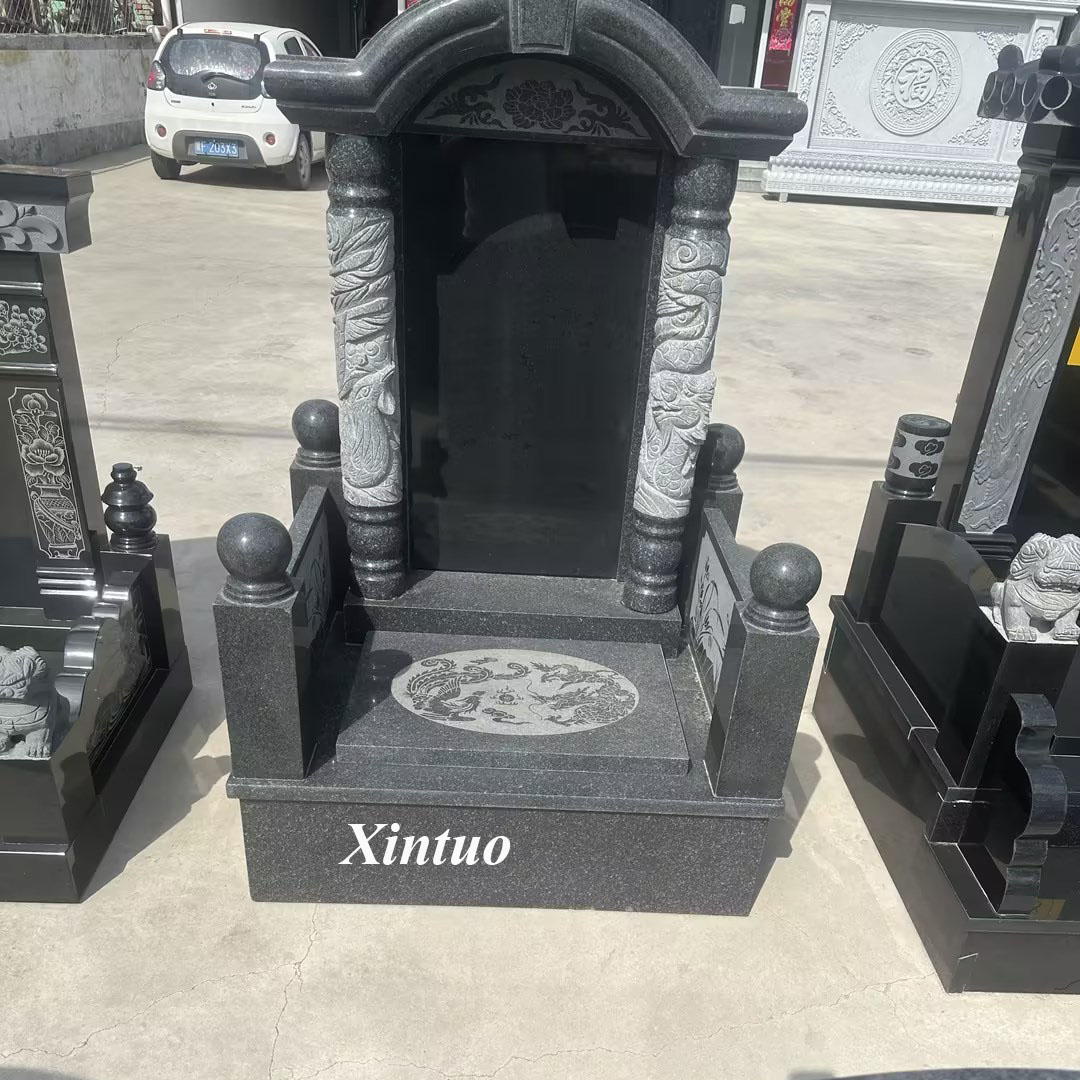 black marble tombstone