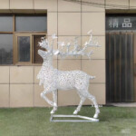 white deer sculpture