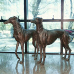 bronze greyhound sculpture