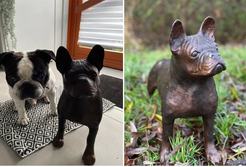 french bulldog statue for garden