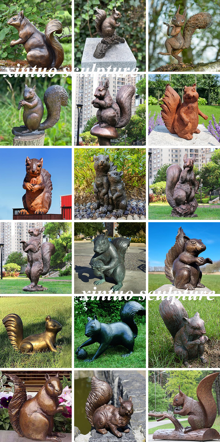 Bronze Squirrel Statue