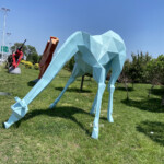 large outdoor giraffe statue