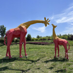 metal giraffe garden sculpture