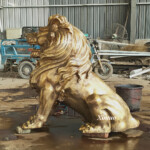 sitting lion sculpture