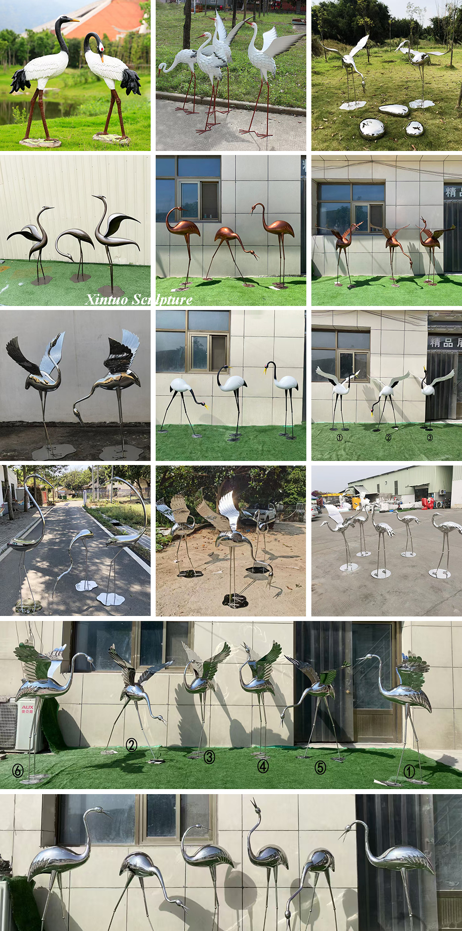 Garden Crane Statues