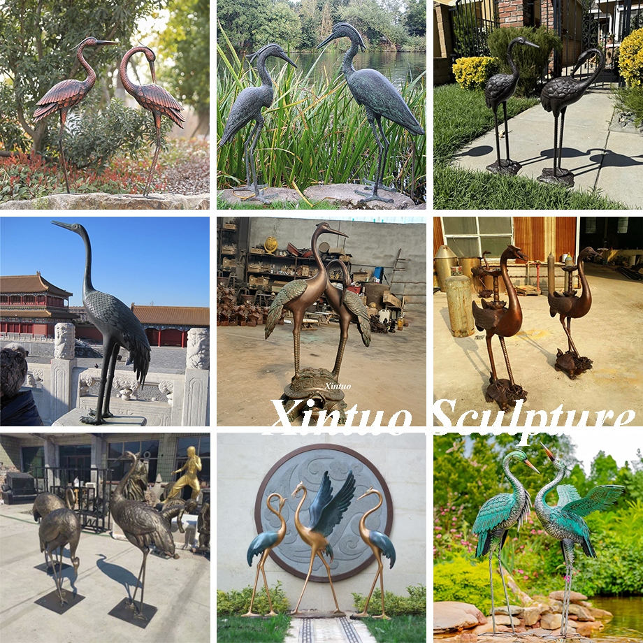 Garden Crane Statues