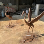 outdoor crane statues