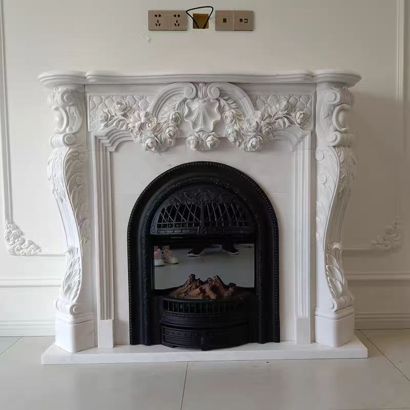 Marble fireplace mantel shelf